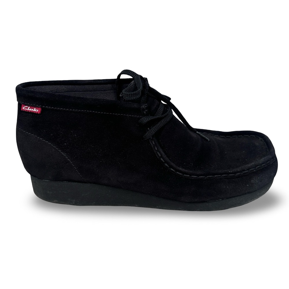 Clarks Wallabee Boot Mens 11 M Black Suede Chukka Moccasin Toe 78731 07/07